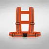 Alças de ombro refletivas, colete refletivo com elasticidade ajustável, faixa refletiva e tiras de roupa refletivas.