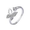 Pulsera de plata s925 Damila para mujer, estilo coreano, plata de ley, microincrustada, mariposa, anillo abierto, nuevos accesorios transfronterizos, anillo