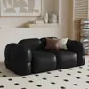 Sofá Doble Pequeño Negro Apartamento Bloque de Tofu Malvavisco Dormitorio Área de Descanso Recepción Salón de Belleza Tienda de Ropa para Mujer
