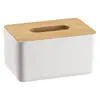 Madera Natural Lujo Ligero Sala de Estar Hogar Caja de Pañuelos de Plástico Escritorio Caja de Pañuelos de Bambú Baño Almacenamiento Caja de Bambú y Madera Logo
