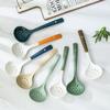 Pequeno Coador Cerâmico Estilo Japonês Colher de Fritura Doméstica para Cozinha Utensílios de Cozinha Colher Filtro Resistente a Altas Temperaturas Drenagem e Separação de Resíduos Colher de Cerâmica