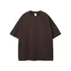 Nuevo Producto de Manga Corta 275g Tono Tierra Holgado Camiseta de Manga Corta Lisa para Hombre Niebla Algodón Puro Marca Trendy para Hombre Ropa para Hombre Tallas Grandes