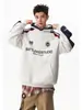 Sudadera con capucha de estilo americano, manga raglán, bloques de color, marca de tendencia para hombre, otoño, holgada, estilo universitario, sudadera con capucha versátil e informal