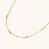 Collar Cruzado Europeo y Americano con Circonita Marquise Acero Inoxidable Chapado en Oro de 18K Sentido de Diseño de Nicho Moda Simple Collar para Mujeres