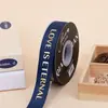 Amor Flor de Cinta con Hilo Inglés Estampada en Oro Empaque Cinta de Satén Cinta para Floristería Materiales de Empaque de Seda Al por Mayor