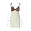 Vestido Sexy con Estampado de Leopardo y Cuello Halter para Mujer 2026 Otoño Nuevo Cintura Alta Adelgazante Sin Tirantes Bodycon Falda Venta al por Mayor para Mujer