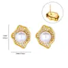 Moda Transfronteriza Elegantes Pendientes de Mariposa de Acero Inoxidable Geométricos Elegantes con Perlas Estilo Trendy Ins Pendientes de Diseño Personalizado