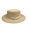 Hua Qiao Primavera y Verano Nuevo Estilo Coreano Sombrero de Rafia Plano de Copa Plana Casual Simple Sombrilla Sombrero de Paja Mujer