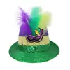 Carnaval Brasileño Mardi Gras de Nueva Orleans Sombrero de Jazz Accesorios Transfronterizos para la Cabeza Plumas Lentejuelas