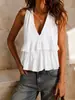 2026 Europeo y Americano Nuevo Primavera/Verano Amazon Estación Independiente Transfronteriza Moda Femenina Color Sólido Elegantes Tops Plisados y Camisetas sin Mangas