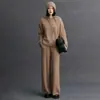 Pantalones de cachemira para mujer, color liso, holgados, elegantes, estilo urbano para ir al trabajo, pierna ancha, nuevos para otoño e invierno, rectos, casuales, de largo hasta el suelo