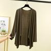 Cárdigan fino de verano de manga larga para mujer, ropa modal con protección solar, chaqueta chal de color liso, ropa de abrigo irregular, camisa con aire acondicionado