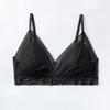 Ropa interior de seda al por mayor de Sujin para mujer, sujetador fino de copa triangular francesa con encaje ultrafino, sin aros de acero, de verano