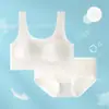 Ropa interior para estudiantes en desarrollo, Ropa interior de seda de hielo para niñas, Ropa interior para niños grandes, Ropa interior para niñas, Sujetador de látex, Ropa interior sin costuras