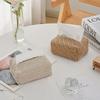 Caja de pañuelos de tela de algodón y lino estilo japonés, simple para casa de huéspedes, forma cóncava, bolsa de almacenamiento para caja de papel, creativa para sala de estar, mesa de comedor