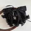 Pinza para Cola de Caballo de Lunares Doble Capa Estilo Francés, Cinta de Lazo de Gama Alta, Pinza de Garra Versátil para Mujeres