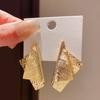 Pendientes irregulares exagerados con pliegues de aguja de plata, pendientes de temperamento simple transfronterizos europeos y americanos, pendientes de diseño único de alto nivel