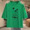 Camiseta de manga tres cuartos de marca para comercio exterior transfronterizo, con excedente, corte holgado, adelgazante, estampada, top de moda para mujeres de mediana edad y mayores