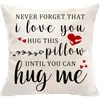 Mensagem de Amor Simples em Inglês Impressa em uma Fronha de Linho Falso, Almofada de Sofá, Travesseiro de Quarto, Presente para Irmãs, Mãe ou Casais