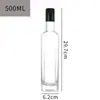 Venta al por mayor transfronteriza Botella transparente de aceite de oliva de 500 ml, Botella cuadrada de vidrio para aceite de camelia, Botella sellada de aceite de camelia, salsa de soja, vinagre, aceite