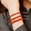 Pulseira de Ágata Vermelha Sulista da Sorte, Novo Estilo Chinês, Tendência Nacional, Versátil, Realça o Tom da Pele, Pulseira de Ágata Vermelha com Contas de Jade Amarelo
