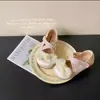 Sapatos de Princesa com Laço Retro para Meninas, Sola Macia, Novo Estilo Primavera e Outono 2025, Velcro, Sapatos Planos de Couro