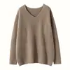Nuevo Suéter de Punto de Cachemira para Mujer Otoño e Invierno 2026 Cuello en V Tejido Holgado Jersey Versátil Clásico Aspecto Adelgazante