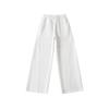 Pantalones rectos casuales retro de otoño para mujer, diseño con costuras y cintura holgada, pierna ancha suelta, pantalones deportivos