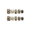 Parche de uñas de alta gama hecho a mano para usar uñas leopardo lazo café marrón dorado uña postiza removible pieza de uña al por mayor