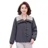 Chaqueta de Solapa para Mujer de Primavera y Otoño Ropa para Madres Jóvenes Cárdigan de Otoño e Invierno Talla Grande Conjunto de Dos Piezas Ropa Exterior Elegante Top