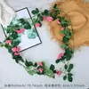 36 Enredaderas de Rosas Artificiales de Alambre de Hierro, Enredaderas de Plástico para Decoración, Flores Falsas para Bodas, Envoltura de Tuberías de Aire Acondicionado y Cubierta de Enredaderas
