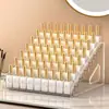 Caixa de armazenamento para nail art, expositor de esmaltes transparente multicamadas, para uso diário em casa, organizador de batons, cosméticos, géis de unha