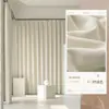 Nuevas Cortinas de Chenilla Doble Cara del Mismo Color, Cortinas de Dormitorio Totalmente Opacas, Cortinas de Lujo de Alta Gama para Sala de Estar, Estilo Francés Crema