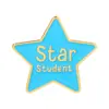 Broche de Estrella de Cinco Puntas Multicolor Insignia de Estudiante Estrella Pin de Recompensa Accesorio de Regalo para Niños