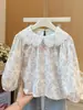 Nueva Camisa Floral Bordada de Primavera para Niñas, Top de Moda Estilo Coreano para Bebés, Ropa Infantil, Moda Infantil de Moda