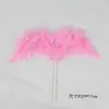 Estilo celebridade da internet Asas de pena real Asas de anjo bonitas Plug-in Bola transparente colorida Decoração Decoração de bolo para assar