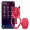 Vibrador Vestível Raposa Vermelha Manno, Ovo Vibratório Controlado por App, Anel Peniano Vibratório para Casais, Produtos Adultos com Controle Remoto Sem Fio