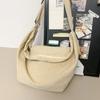 Nova Bolsa de Veludo Simples de Grande Capacidade Estilo Coreano Estilo Casual Japonês Bolsa de Ombro para Estudante Bolsa Transversal Tendência Versátil