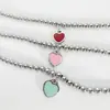 Celebridad de Internet Douyin Venta Caliente Forma de Corazón Pegamento Corazón de Durazno Pulsera de Corazón Azul Marino Rojo Rosa Pegamento Pulsera de Esmalte