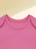 Enterizo de Color Sólido para Bebé Transfronterizo Ropa para Recién Nacidos Mono de Algodón Puro de Verano Mameluco de Manga Corta Clase A
