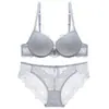 Lingerie sexy mais vendida para comércio exterior, decote em V profundo, realce para seios pequenos, sutiã push-up, modelador e redutor lateral, conjunto de sutiã plus size