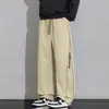 Calça de trabalho casual oversized estilo americano para homens, nova coleção primavera/outono 2026, calça reta solta moderna