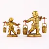 Estatueta de Criança de Latão Atrai-Riqueza, Decoração de Casa para Boa Sorte, Ornamento de Interior, Decoração de Bronze para Sala de Estar