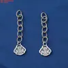 Plata de Ley S925 Cadena de Extensión Pez Pequeño Abanico de Loto Cadena de Cola Cadena Media Vieja Retro con Cadena Material Hecho a Mano DIY