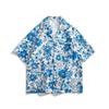Camisa Floral Retro Floresta Floral Estampa Completa de Crisântemo Manga Curta Masculina e Feminina Estilo Férias Praia Estilo Ilha Havaiana
