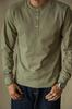 Camisa Henley de algodão pesado americano retrô 300g de comércio exterior 2024, camisa de manga comprida branca de outono para homens