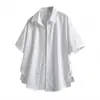 Camisa de manga corta para hombre 2026 transfronteriza verano nueva color liso simple camisa estilo Hong Kong casual con cuello de solapa manga corta