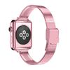 Aplicable a Apple iwatch /SE Nueva Correa de Reloj de Acero Inoxidable Asheno de Cintura Pequeña Metálica Transfronteriza