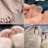 Verão Branco Toenail Patch Foot Nail Patch Foot Nail Patch Foot Wear Unha Mão Unha Nail Patch Produto Acabado