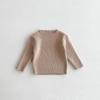 Estilo coreano Desgaste Infantil Camisola Meia-gola alta Infantil Pit Strip Masculino e Feminino Stretch Slim-fit All-match Top Knit Camisa Base